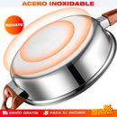 Set 12 Piezas de Ollas y Sartenes de Acero Inoxidable con Diseño de Madera