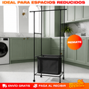 TENDEDERO ORGANIZADOR DE ROPA DOBLE CON CESTA