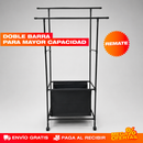 TENDEDERO ORGANIZADOR DE ROPA DOBLE CON CESTA