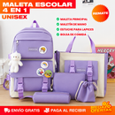 Maleta Escolar Lila Tendencia – Set 4 en 1