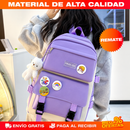 Maleta Escolar Lila Tendencia – Set 4 en 1