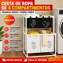 Cesta de Lavandería Plegables de 4 Compartimentos