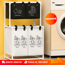 Cesta de Lavandería Plegables de 4 Compartimentos