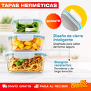 SET X3 RECIPIENTES DE VIDRIO HERMÉTICOS