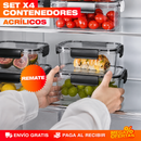 SET X4 CONTENEDORES ACRÍLICOS HERMÉTICOS