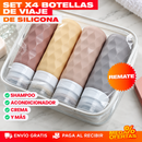 SET X4 BOTELLAS DE VIAJE DE SILICONA