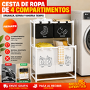 Cesta de Lavandería Plegables de 4 Compartimentos