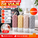 SET X4 BOTELLAS DE VIAJE DE SILICONA