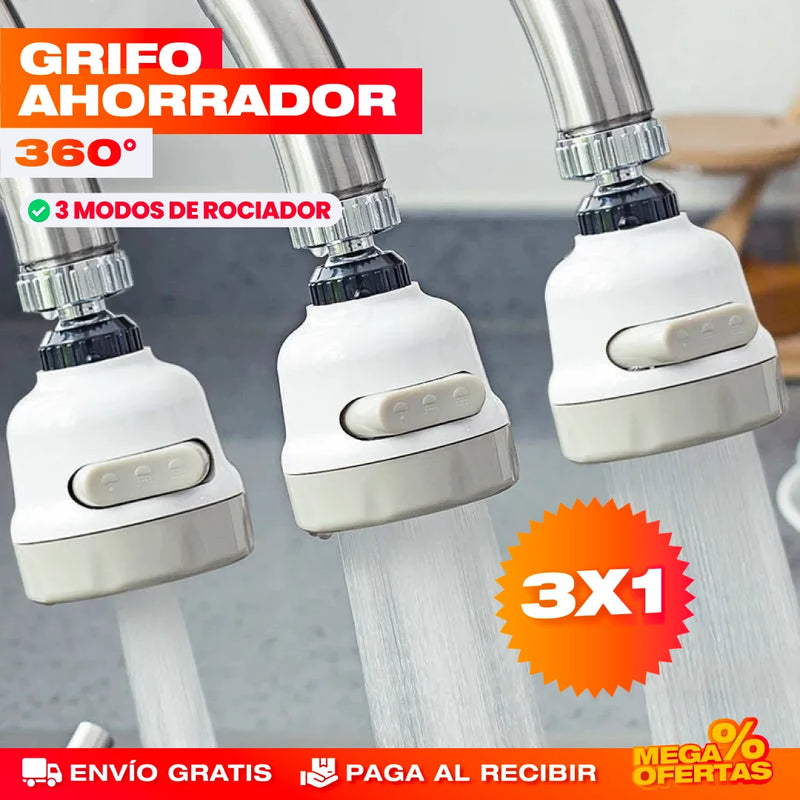 PROMO 3X1 GRIFO AHORRADOR GIRATORIO 360°