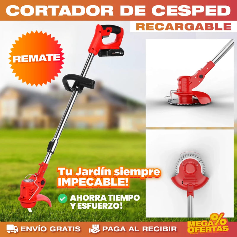 🍃 CORTADORA PODADORA DE CÉSPED RECARGABLE 🪵