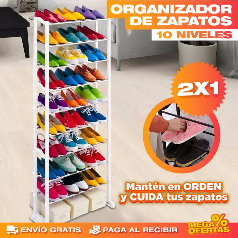 PROMO 2X1 ORGANIZADOR DE ZAPATOS 10 NIVELES