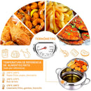 Olla freidora japonesa - tabla de temperatura de fritura